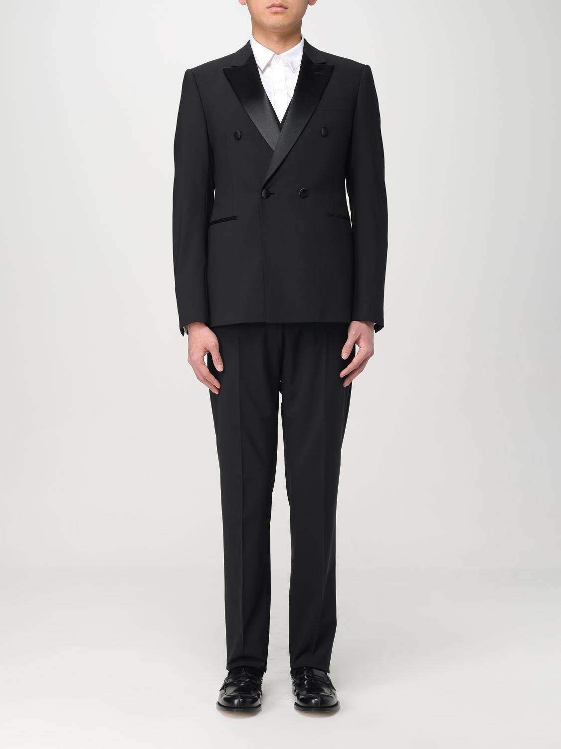 Emporio Armani Suit Men Color Blue In Black