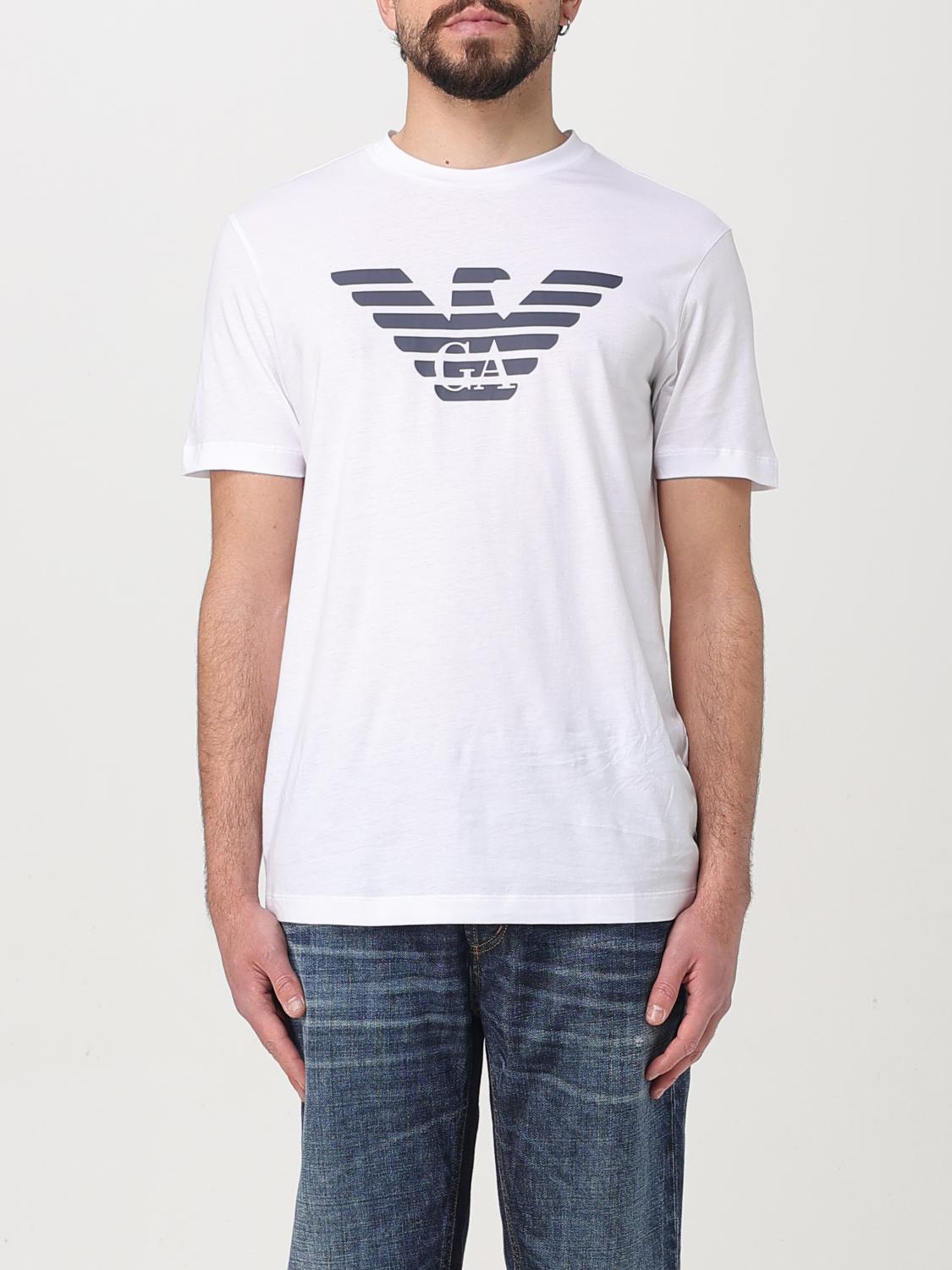 Emporio Armani White Crewneck T-shirt With Logo Embroidery On The Front In White