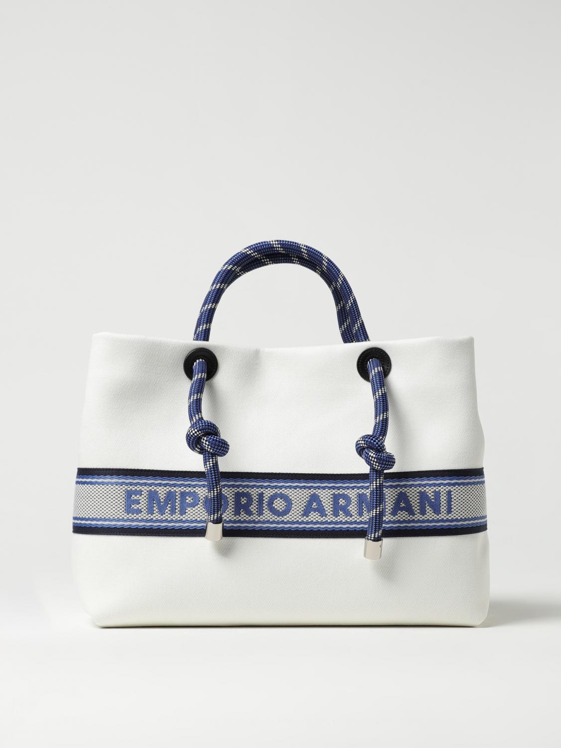 トートバッグ EMPORIO ARMANI Woman Tote bags White EW000360AF14787 U0005 Emporio Armani logo-strap Tote Bag | White | FARFETCH