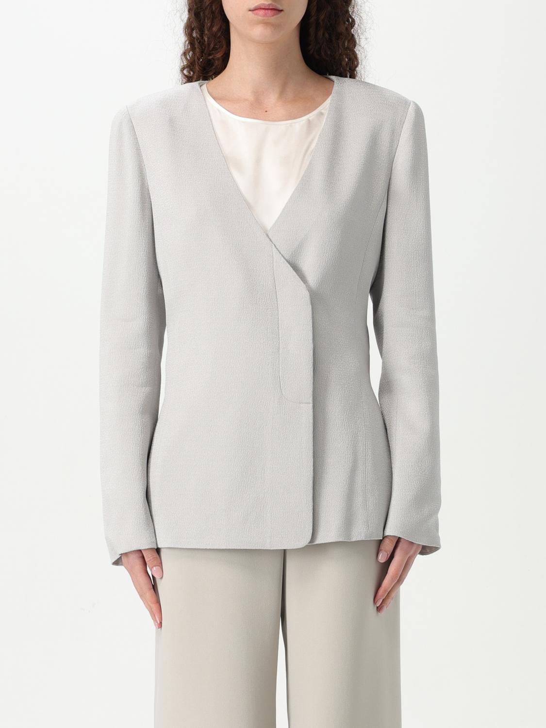 Emporio Armani Long Sleeve Jacket In Grey