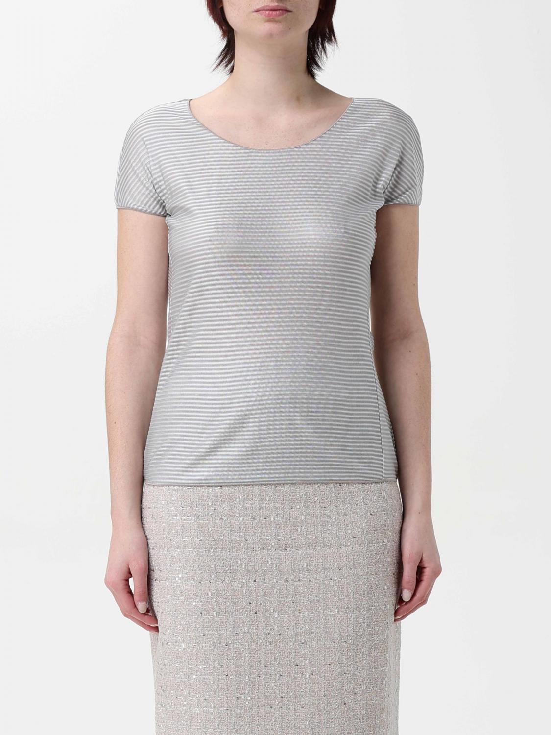 Shop Emporio Armani Top Woman Color Grey