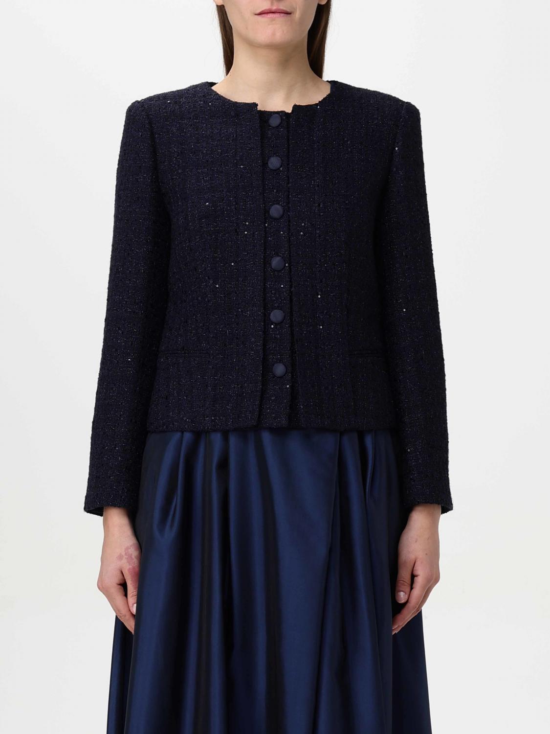 Shop Emporio Armani Jacket Woman Color Blue