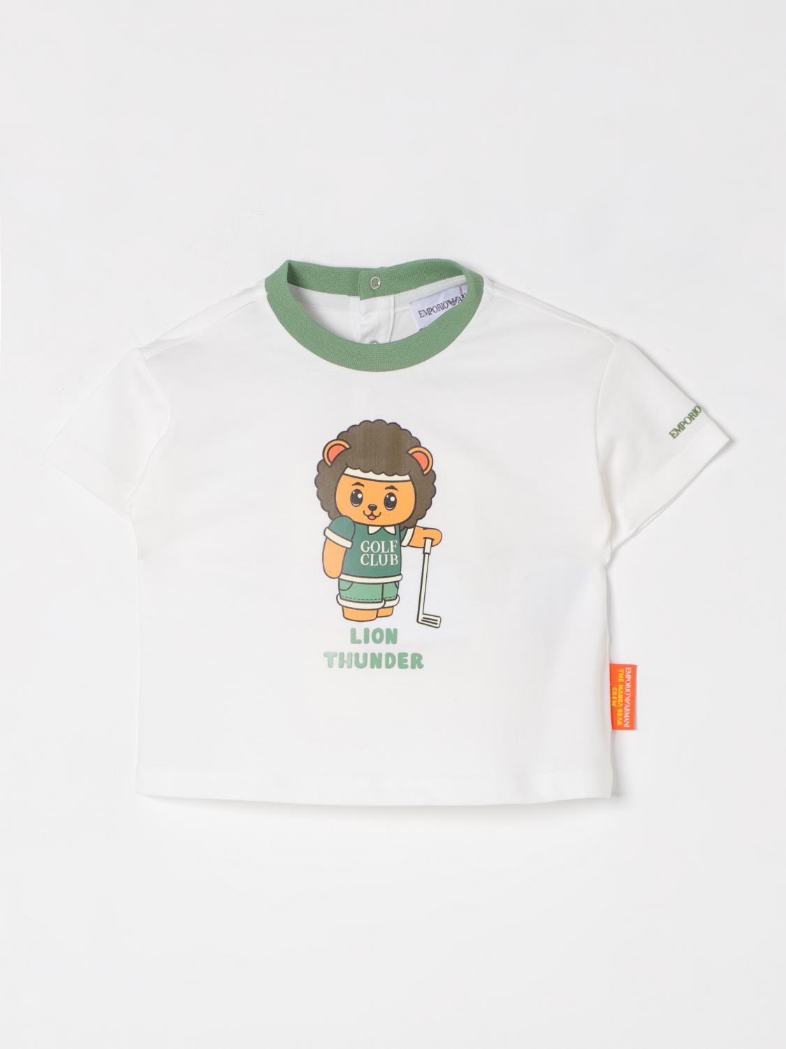 Emporio Armani Asv Organic-jersey T-shirt With Manga Bear Crew Print In White