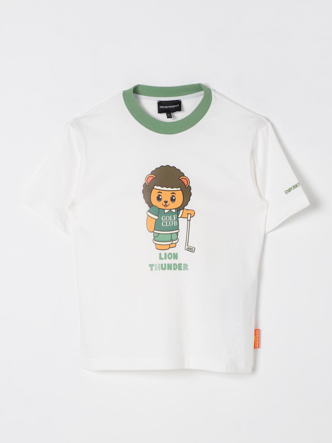 Emporio Armani Cotton Lion Golf T-shirt In White