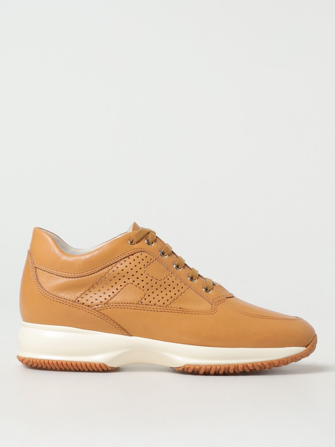Hogan Pierced H Interactive Leather Sneakers In Leather