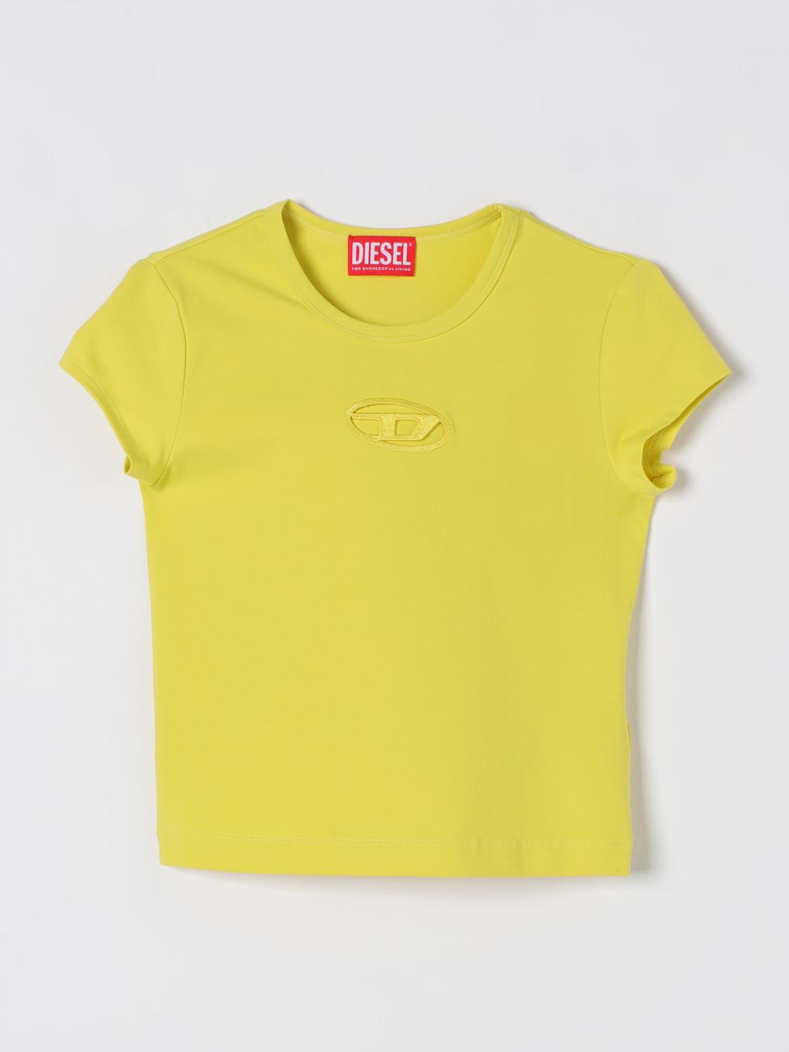 Diesel Oval D Branded T-shirt In Yellow