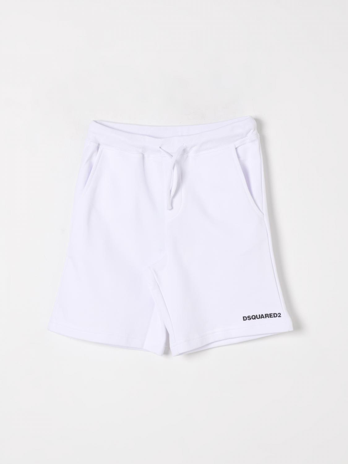 Dsquared2 Rubberised-logo Shorts In White