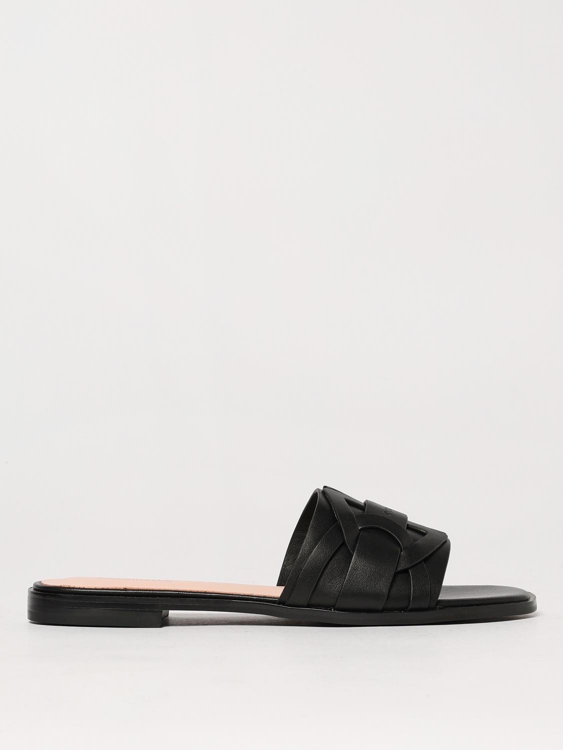 Coccinelle Flat Sandals  Woman Color Black In Black