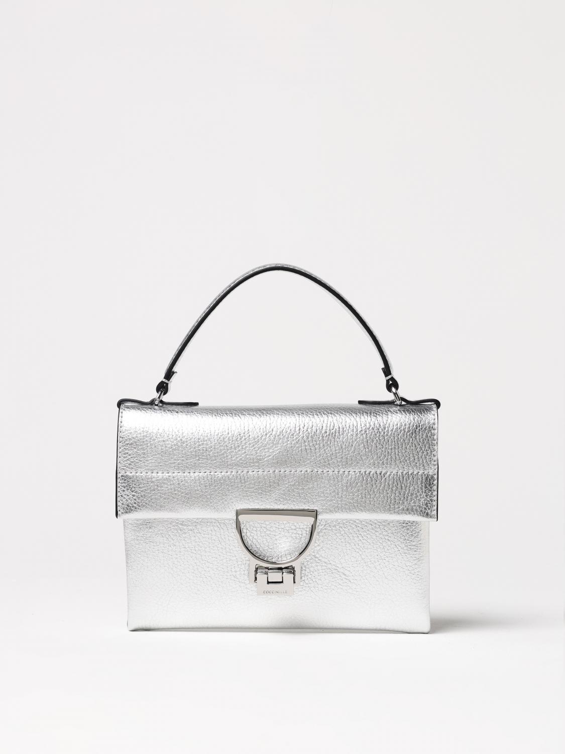 Coccinelle Arlettis Silver Maxi Grain Bag In Silver