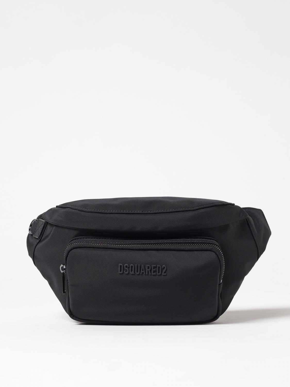 Dsquared2 Logo-embossed Canvas Belt Bag In Black