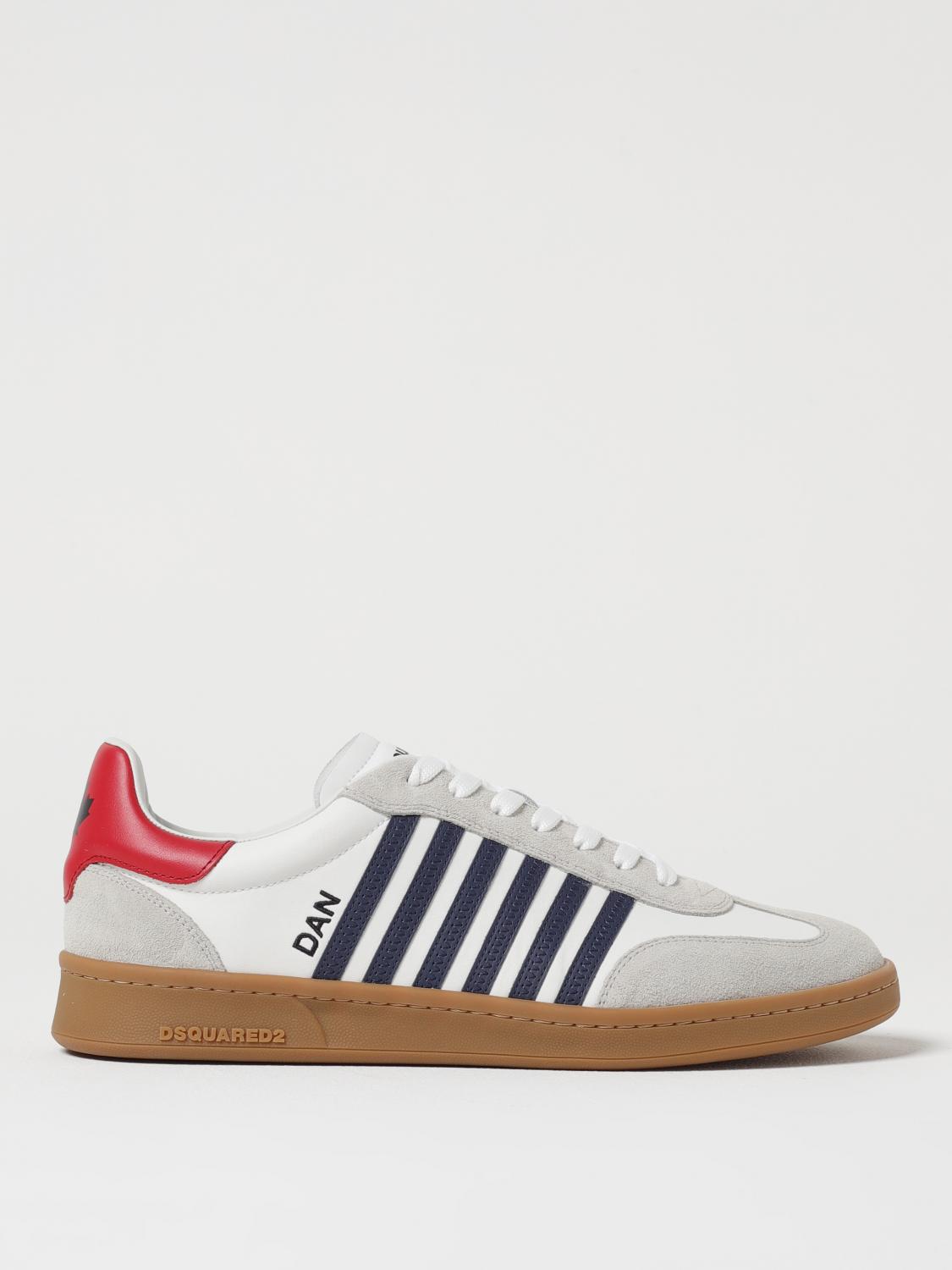 Dsquared2 Man Sneakers Off White Size 8 Calfskin In White