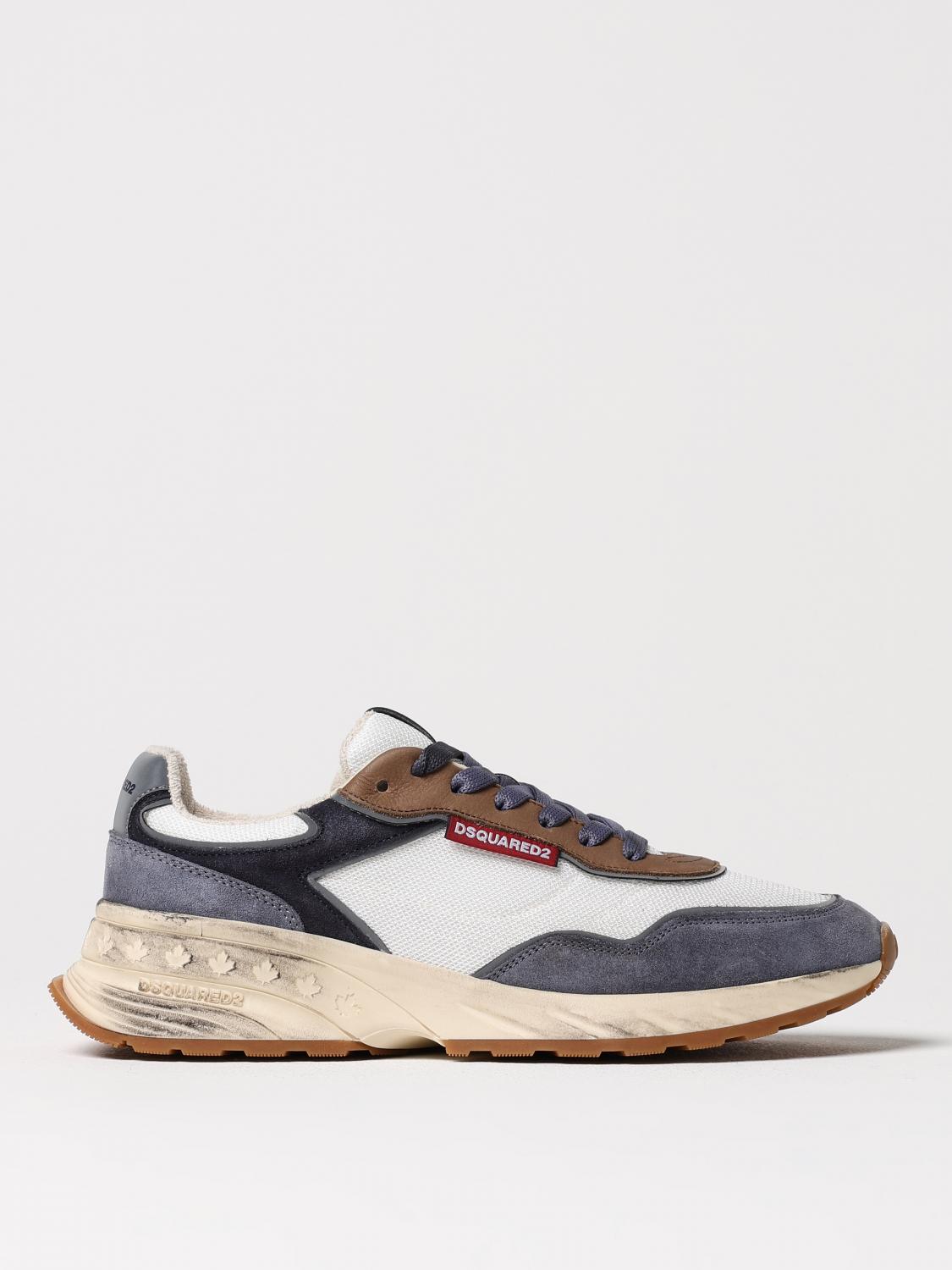 Dsquared2 Low Top Blue Denim Sneakers In Blue