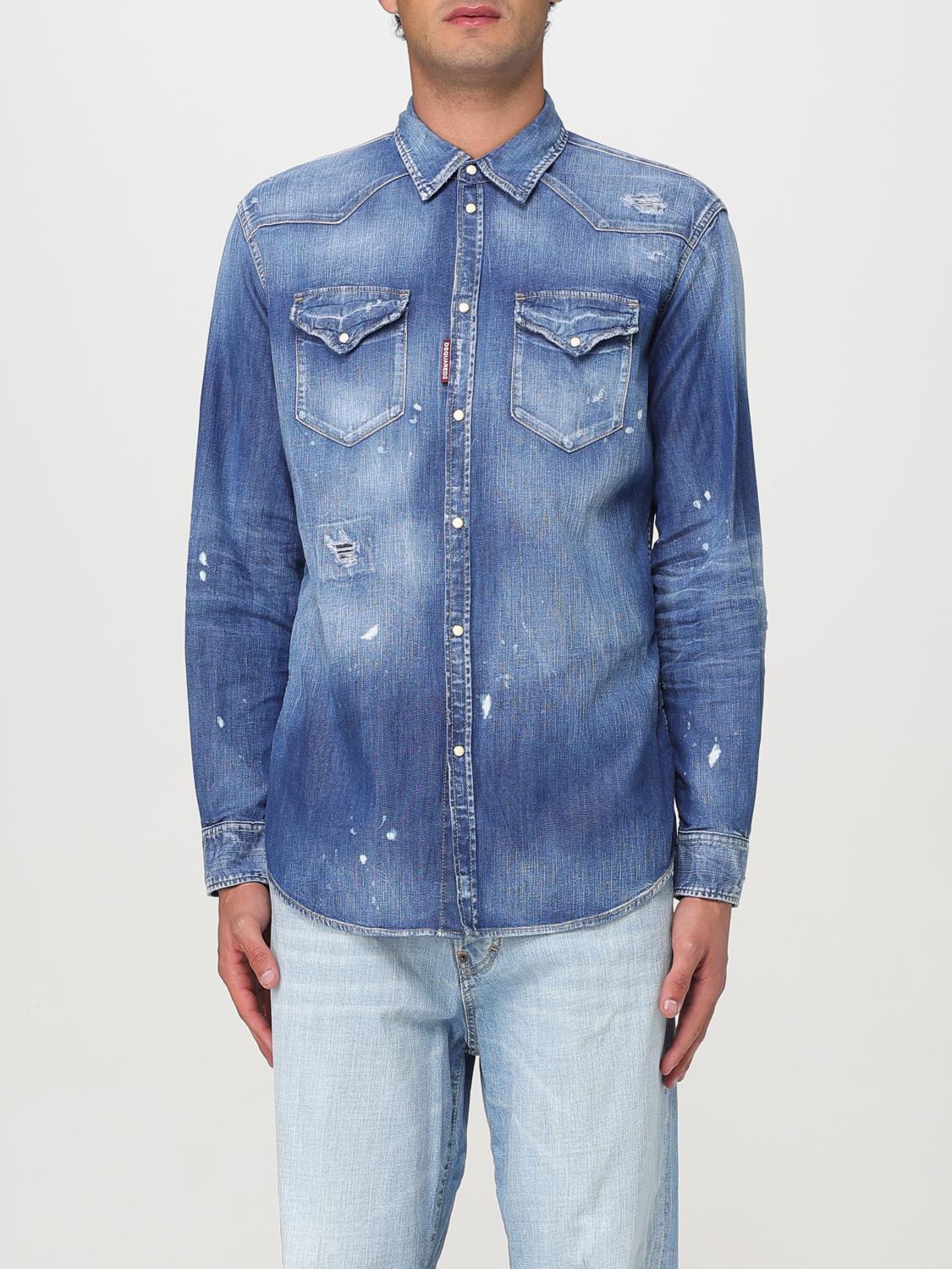 Dsquared2 Shirt Men Color Denim In Denim