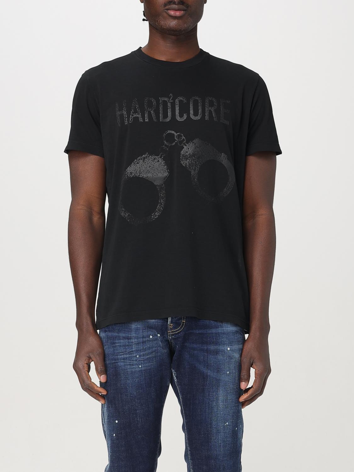 Dsquared2 Crew Neck Graphic Print Slogan T-shirt In Black