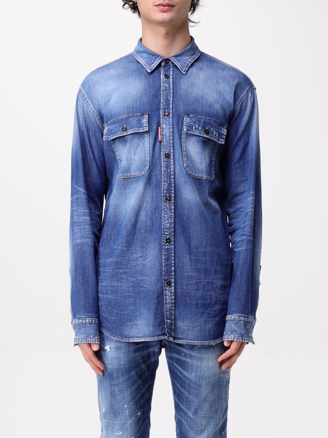 Dsquared2 Shirt Men Color Denim In Denim