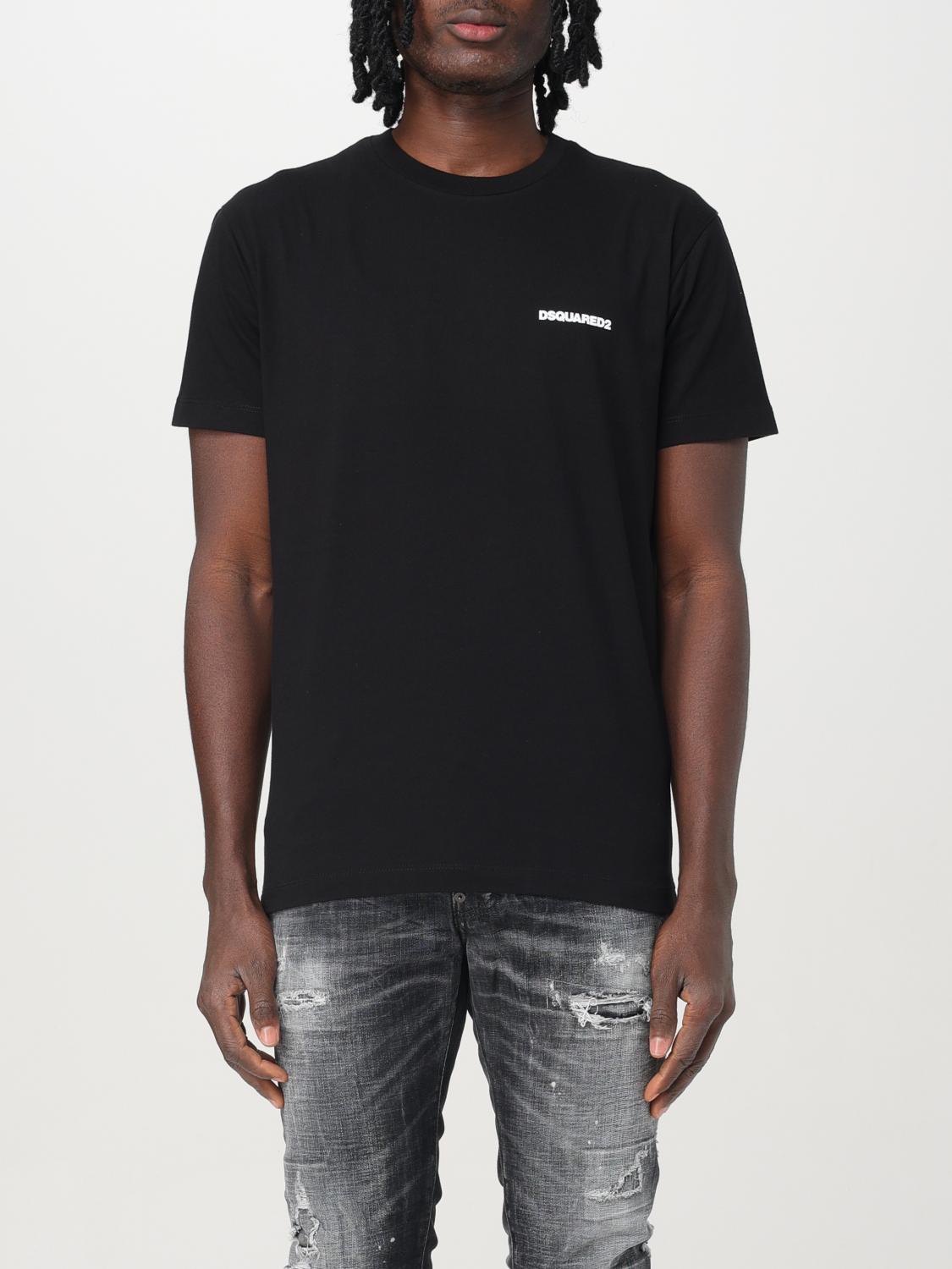 Dsquared2 Regular Fit Metal Logo Tee In Black