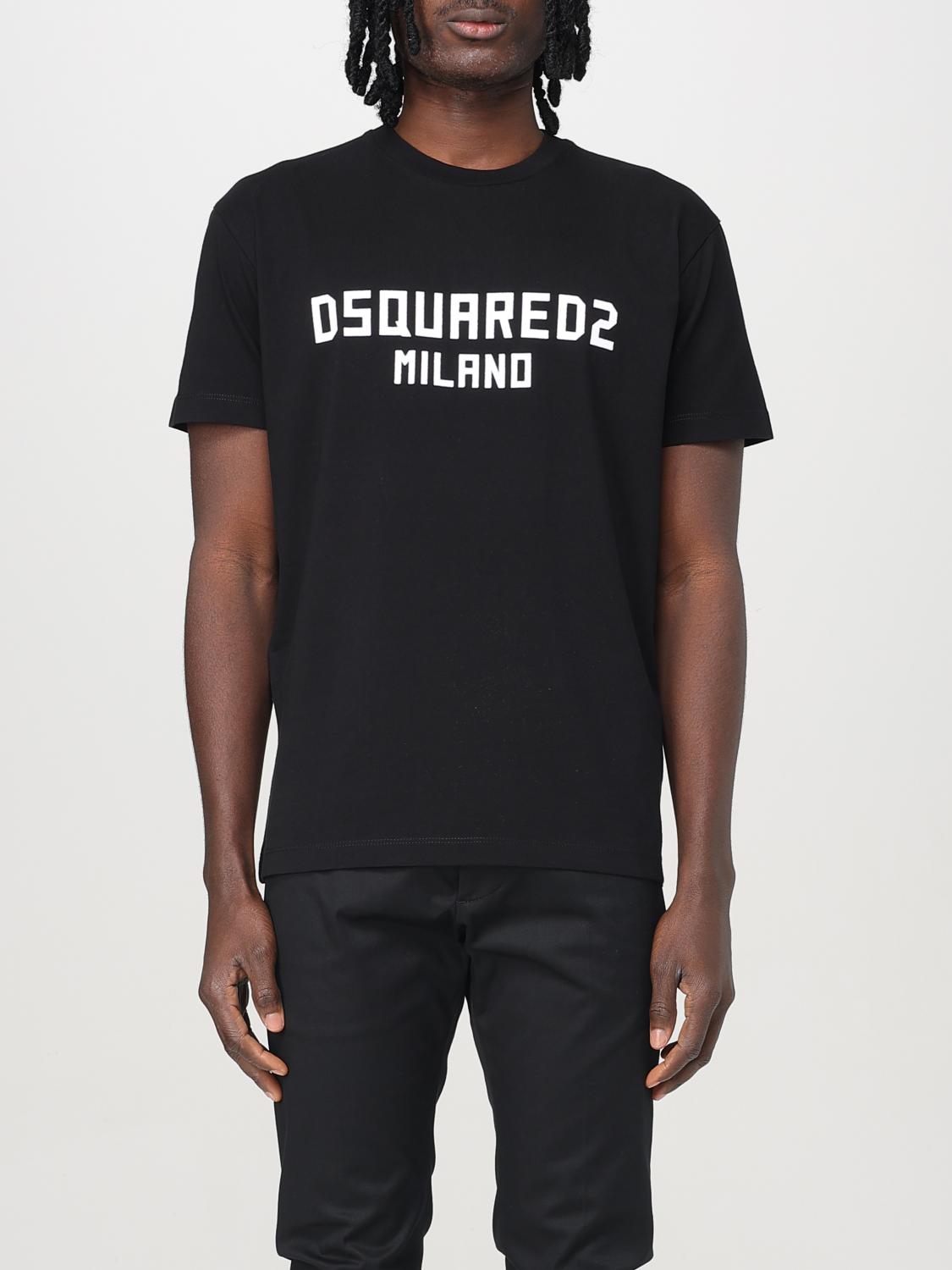 Dsquared2 Football Black T-shirt With Shoulder Pads And Lettering Logo Print On The Front In Cotton And Viscos In Black