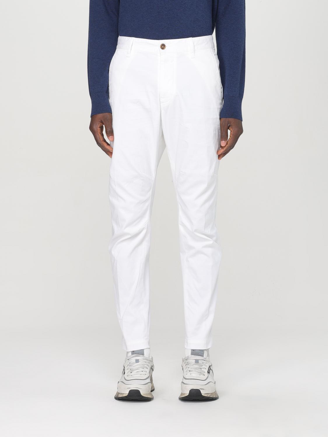 Dsquared2 Tailored White Trousers Crafted From Cotton-elastan Blend In White