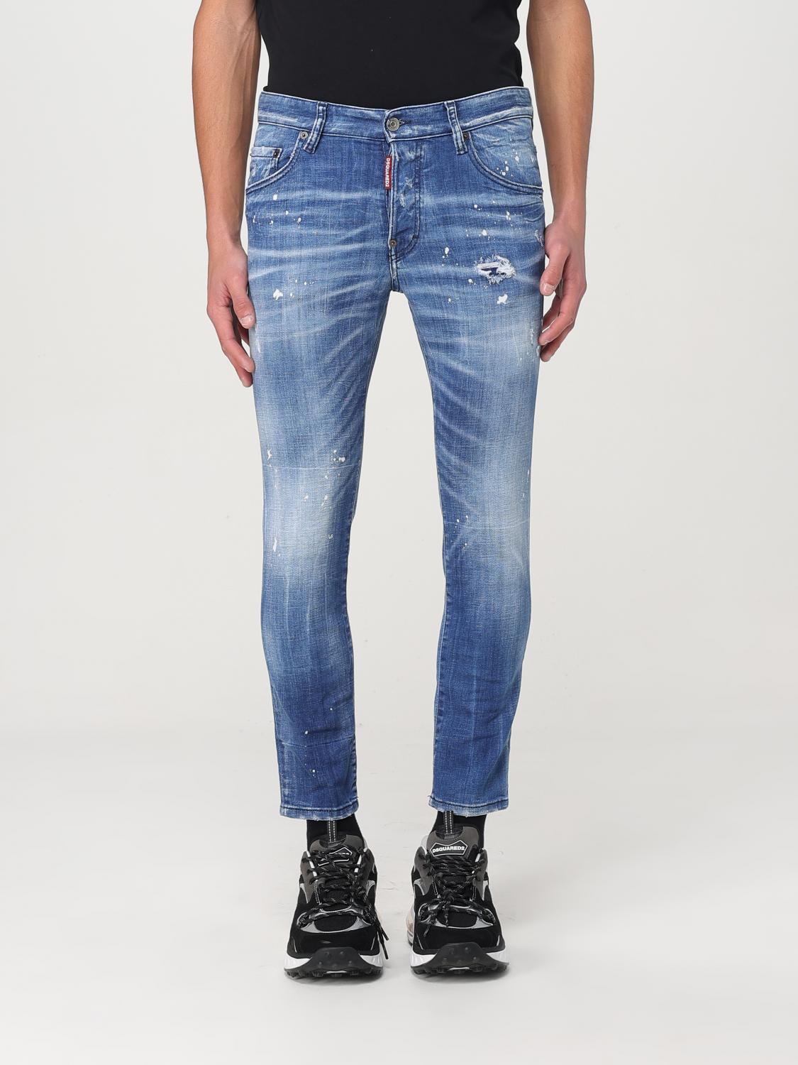 Dsquared2 Dsquared Men Slim Jeans With A Lived-in Effect In Blue