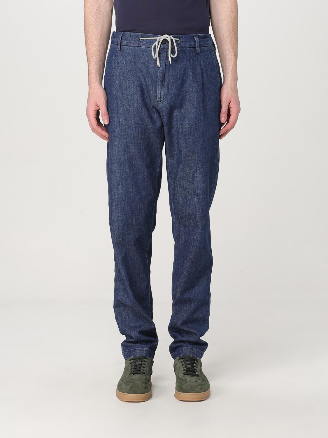 Eleventy Blue Denim Effect Jogger Trousers In Blue