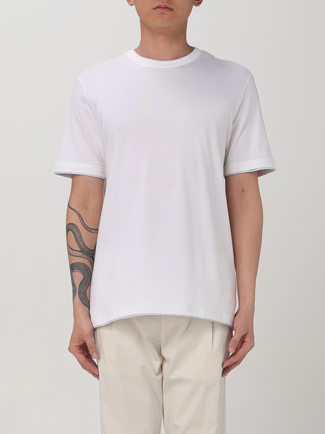 Shop Eleventy T-shirt Men Color White
