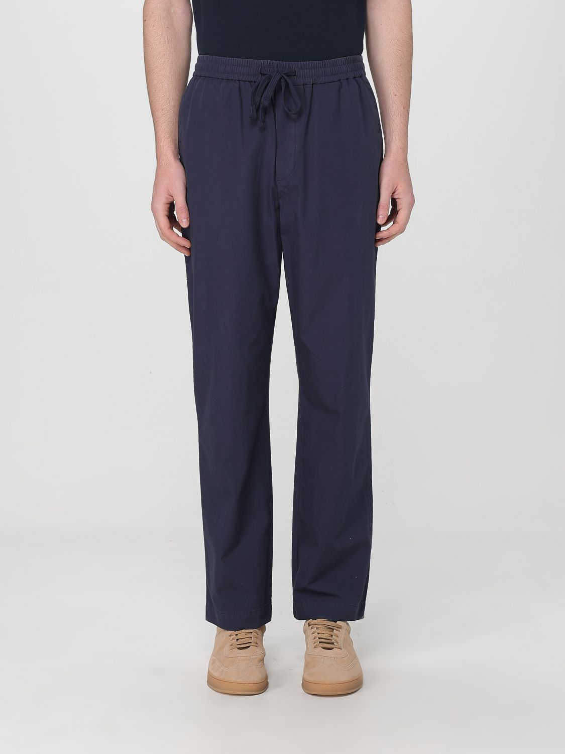 Woolrich Cotton Poplin Trousers In Blue