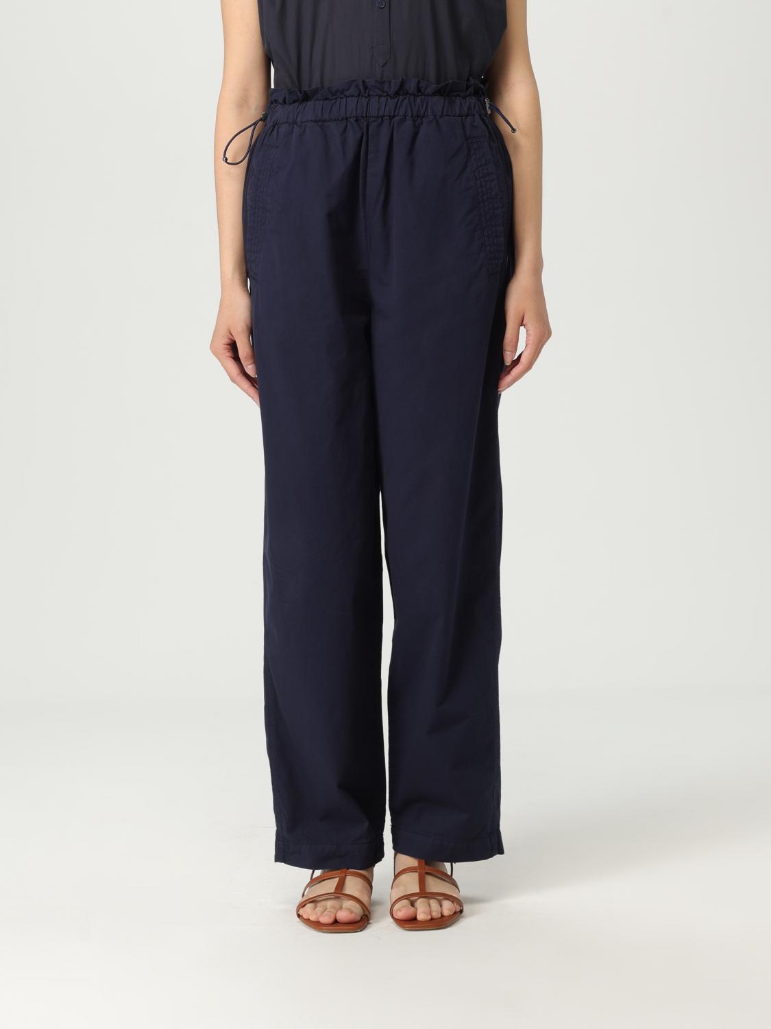 Shop Woolrich Pants Woman Color Blue