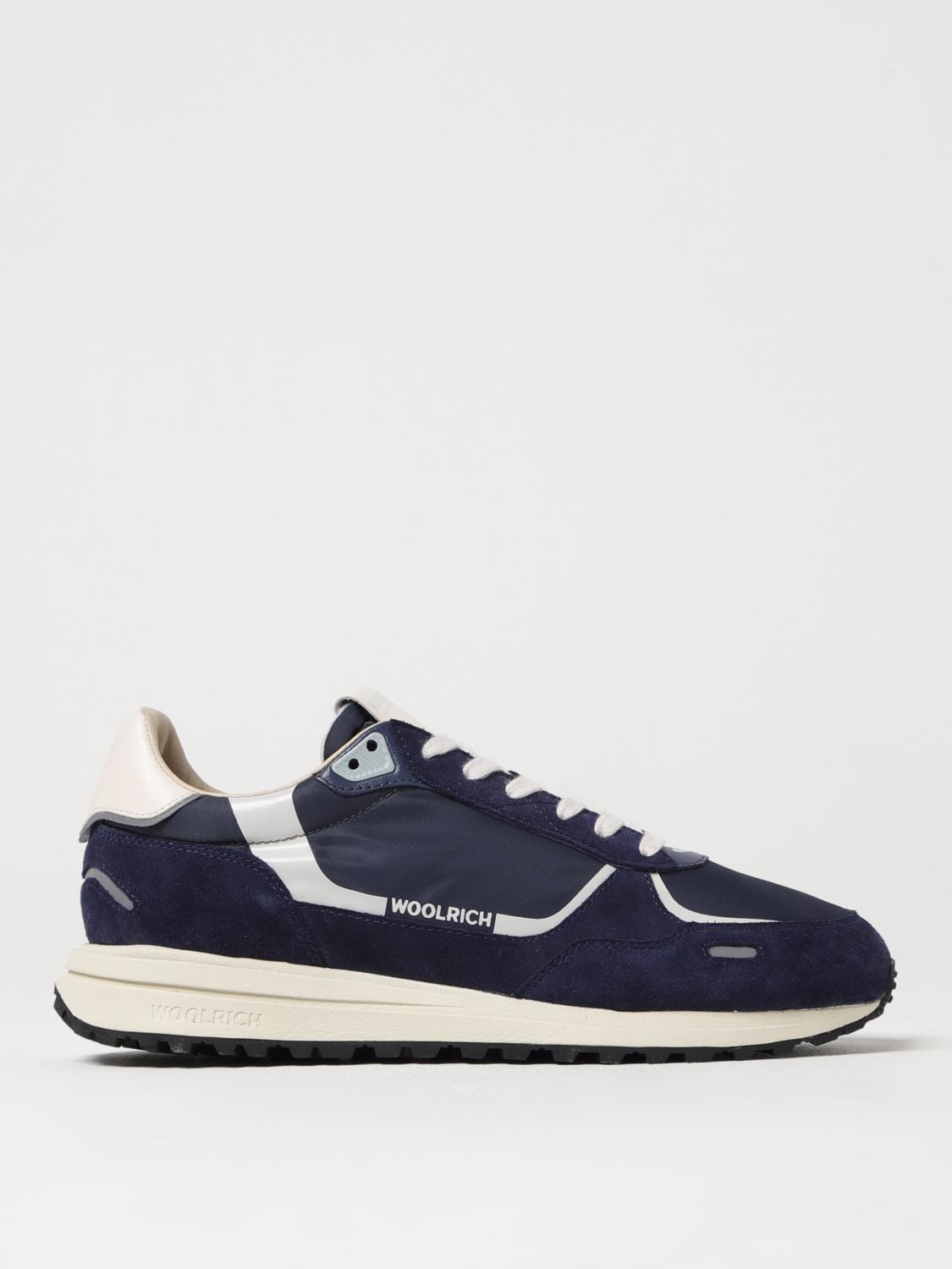 Woolrich Blue Technical Fabric And Suede Sneakers In Blue