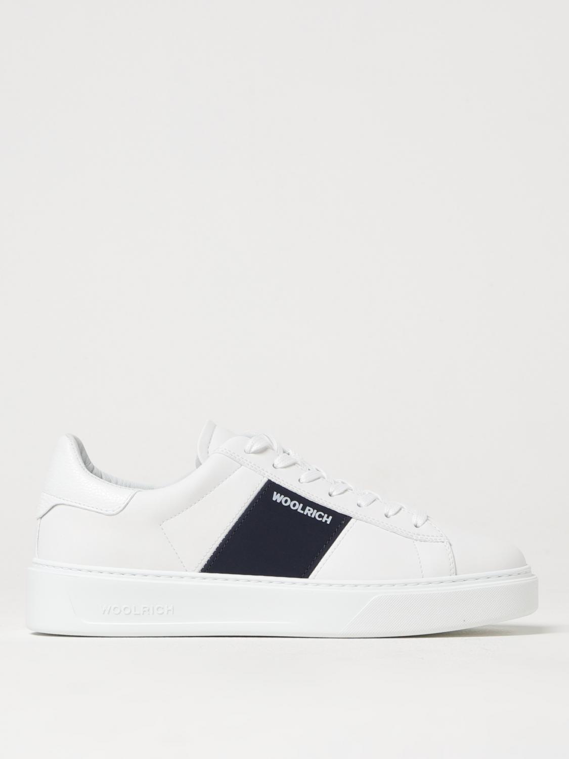 Woolrich White Classic Court Sneakers In Blue