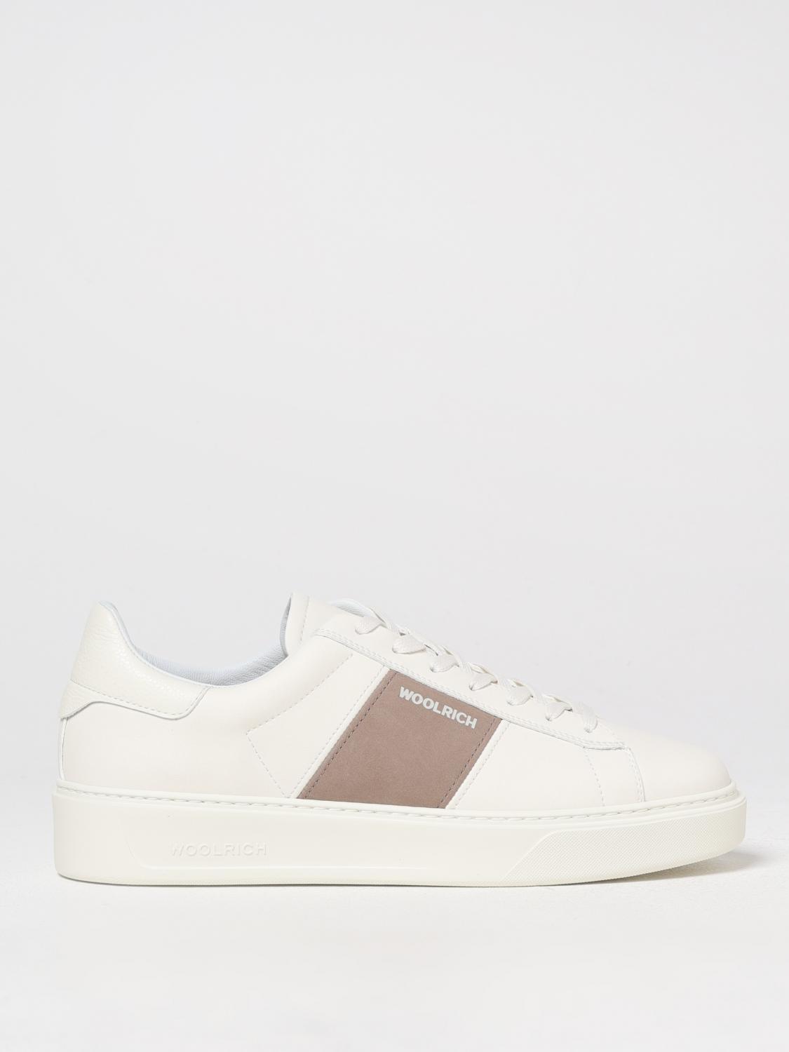 Woolrich Contrast Panel Flat Sole Sneaker In Beige