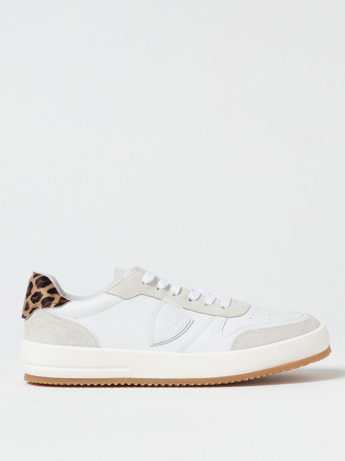 Philippe Model Nice Low Sneakers In White Suede And Leather In Weiss