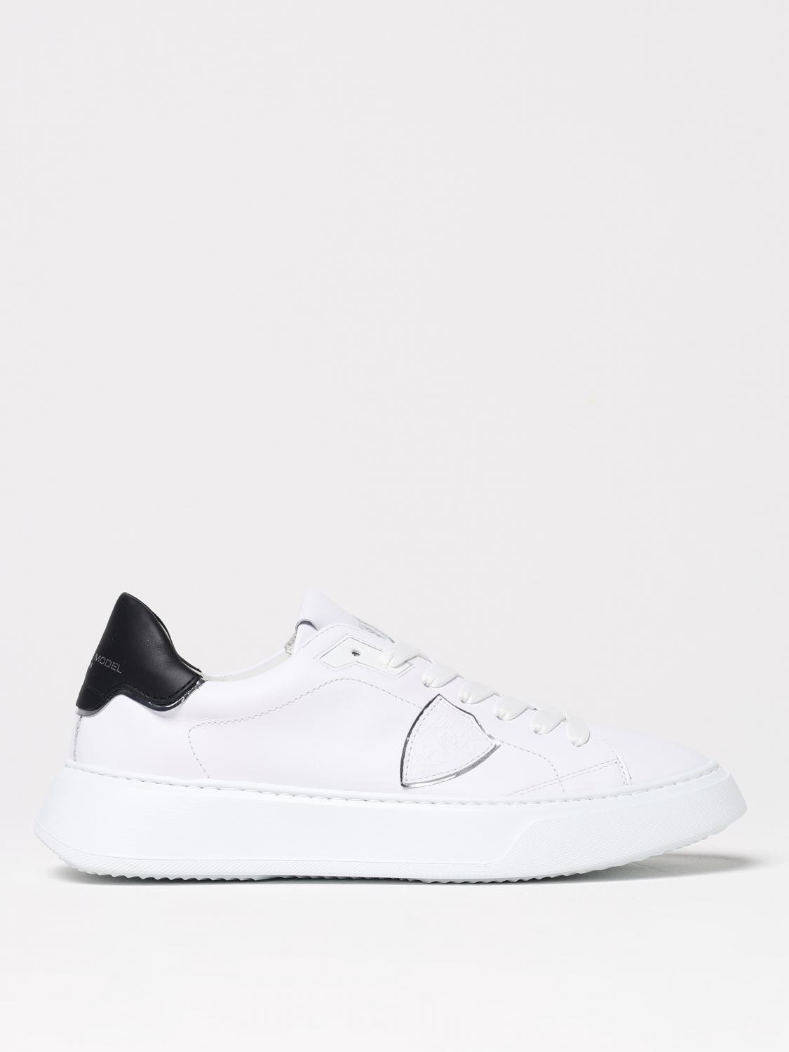 Philippe Model Temple Leather Low-top Sneakers In Weiss
