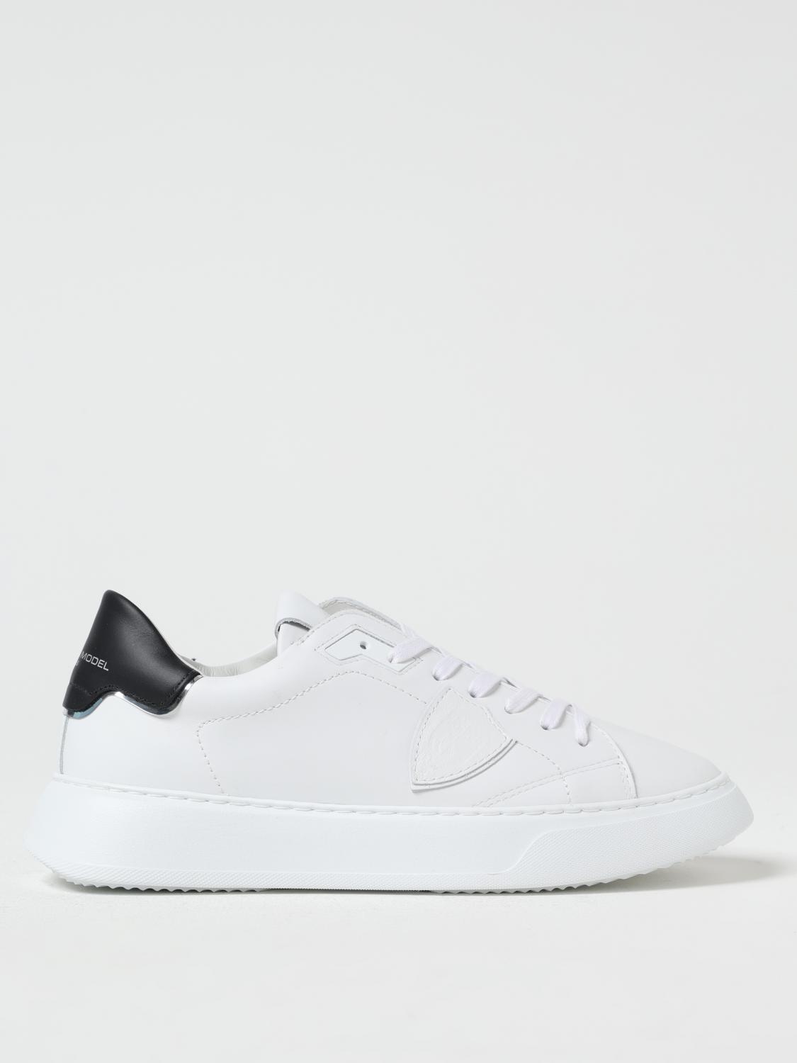 Philippe Model Temple White Black Leather Sneaker In White