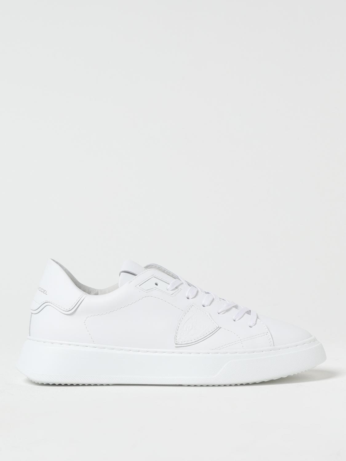 Philippe Model Temple Veau Leather Sneakers In White 1