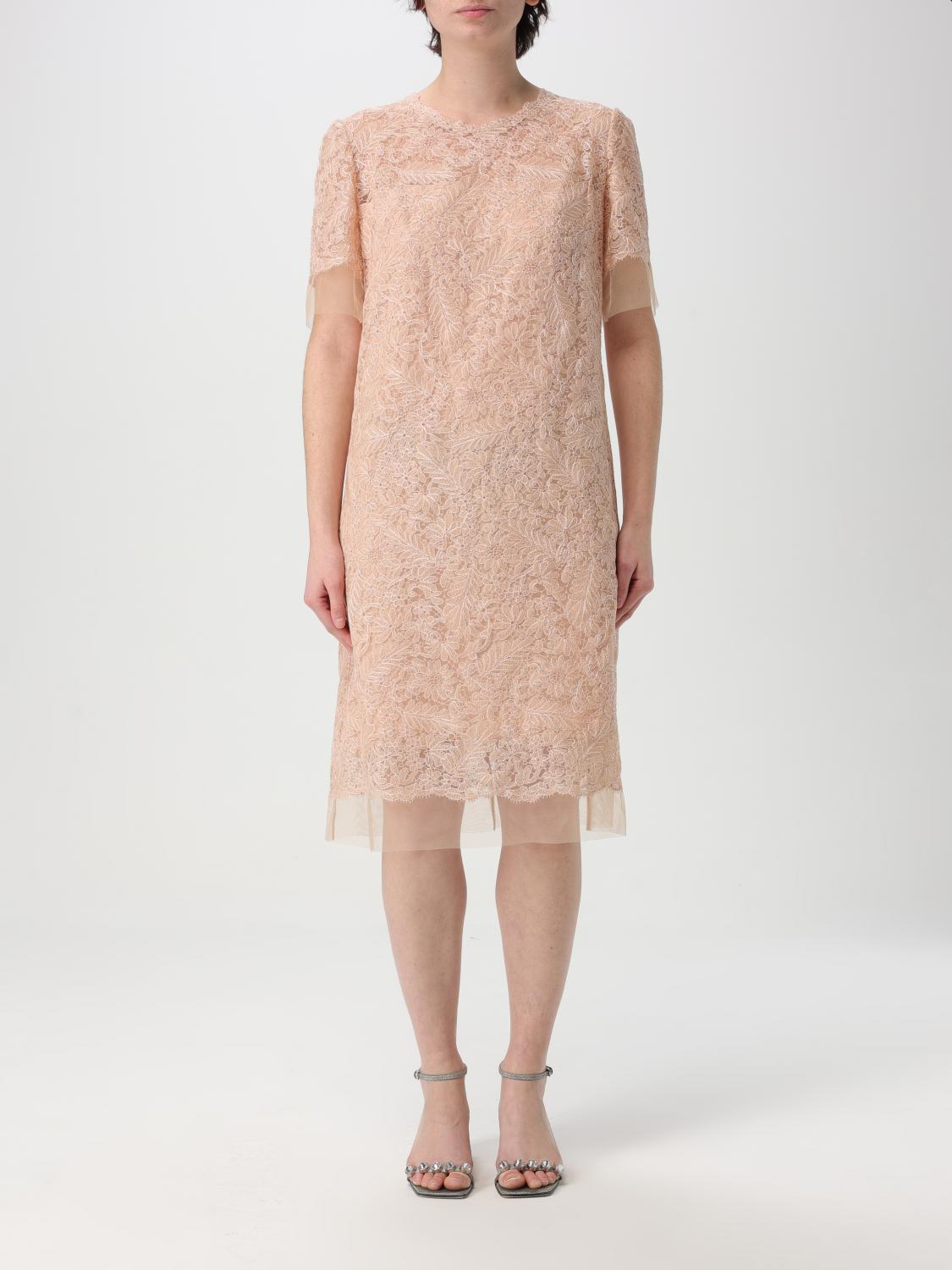 Shop Ermanno Scervino Dress Woman Color Nude