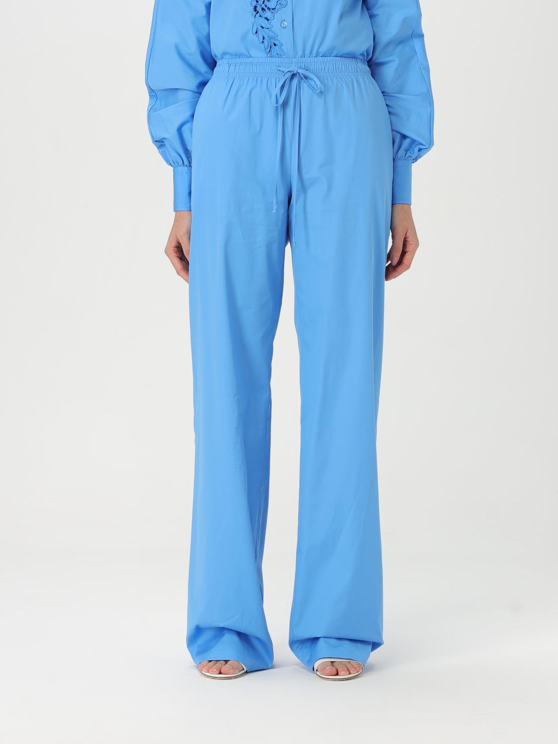 Ermanno Scervino Pants Woman Color Gnawed Blue In Gnawed Blue