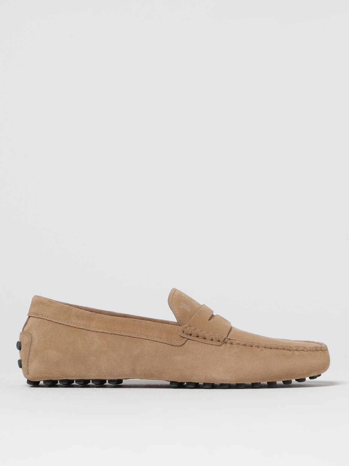 Tod's Almond Moccasin Suede Penny Contrast Loafers In Sand