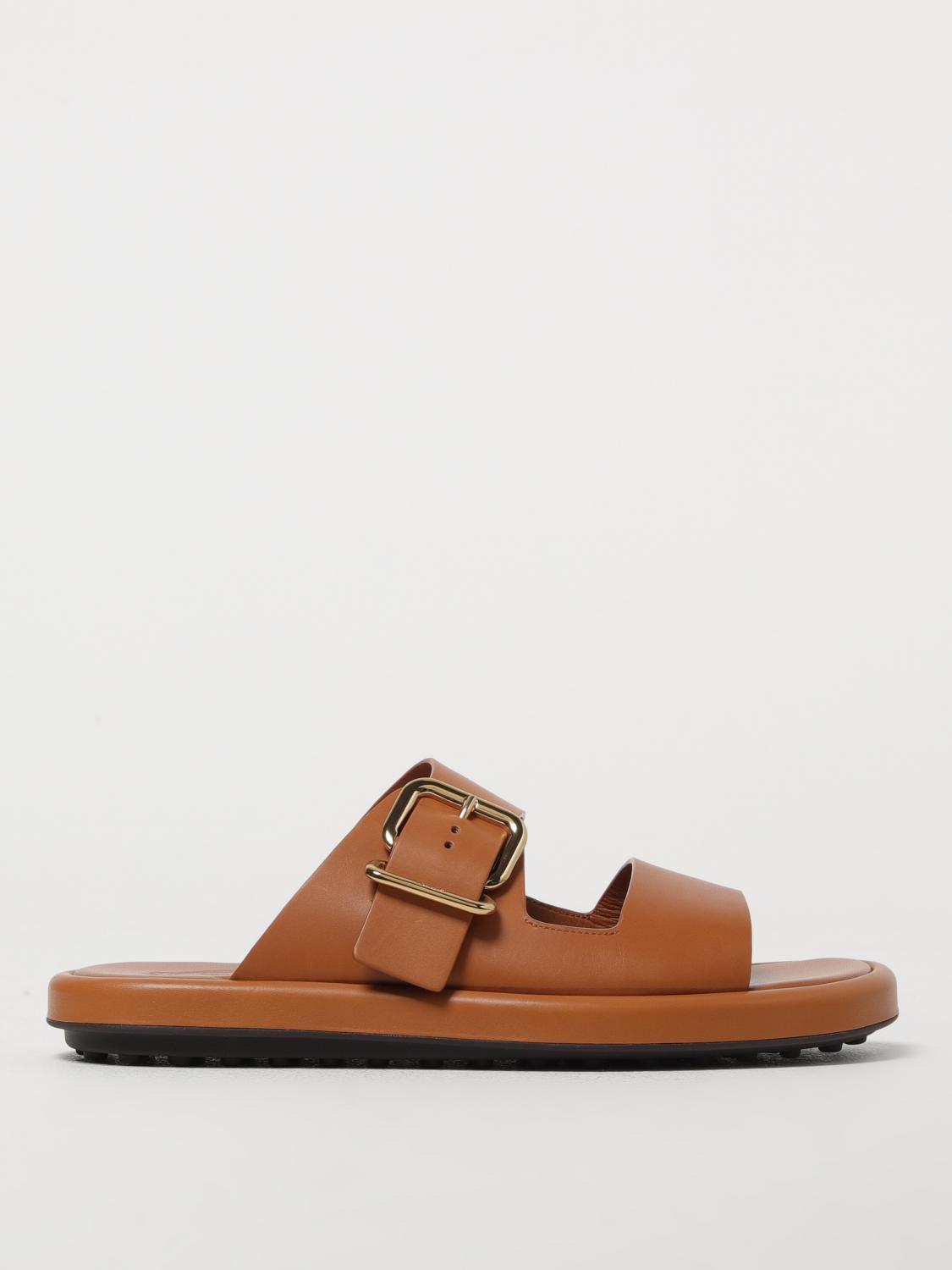 Tod's Flat Sandals  Woman Color Brown In Brown