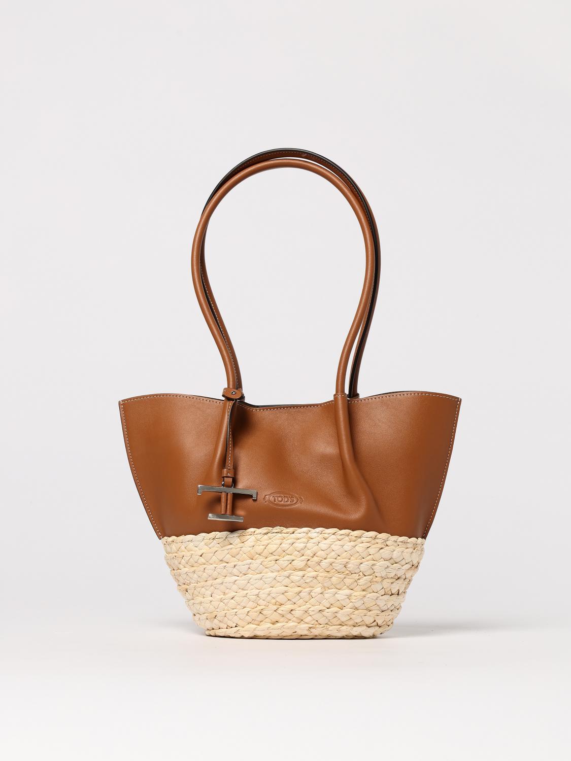 Tod's Brown Shopping Bag In Leather