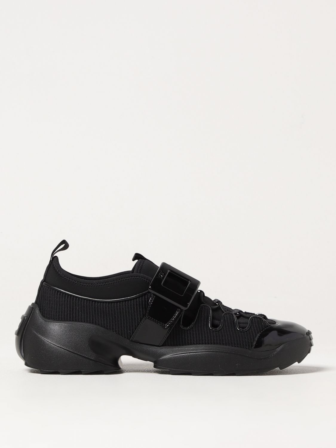 Roger Vivier Viv' On The Run Trekky Sneakers In Fabric And Patent Leather In Schwarz