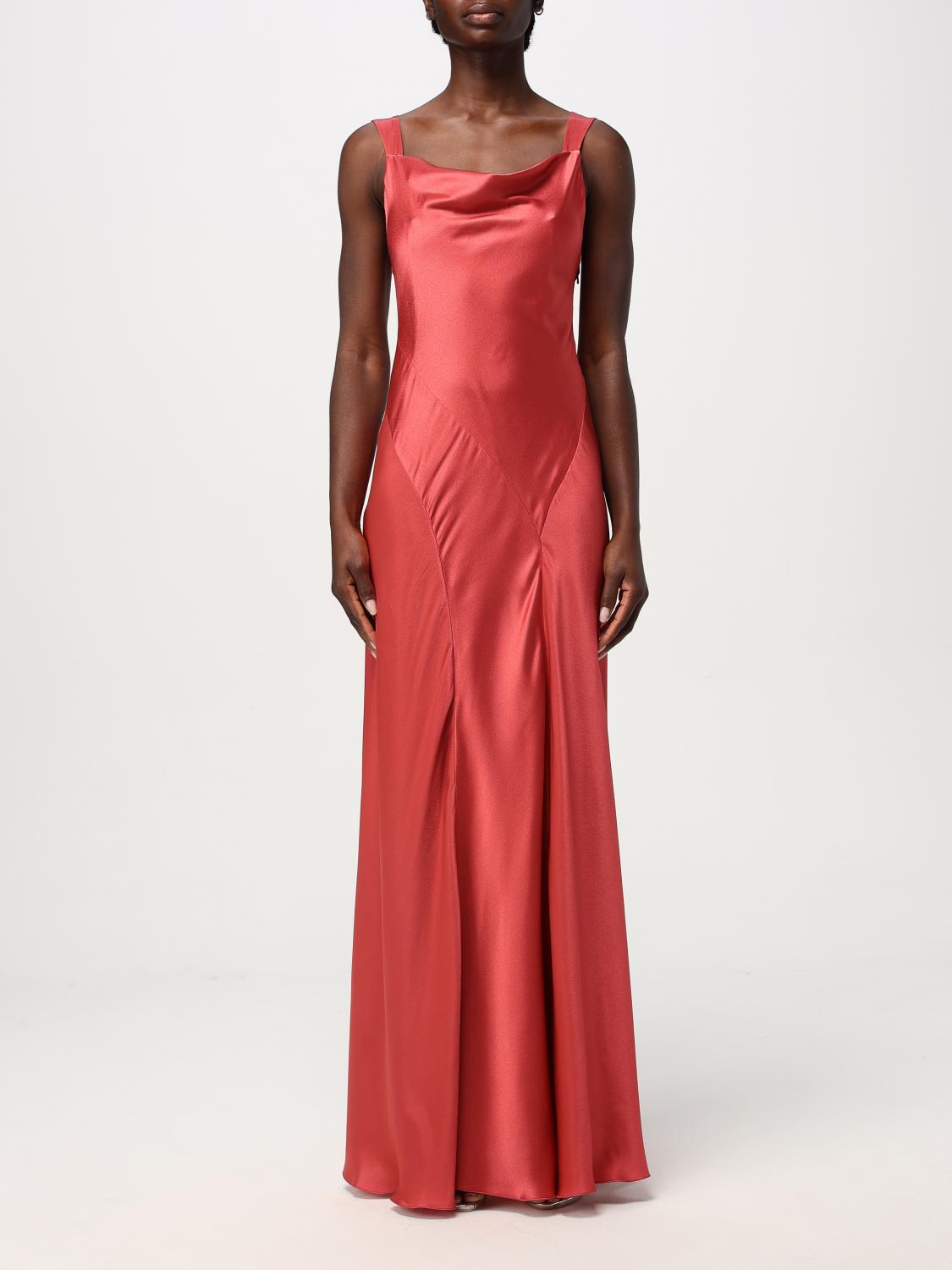 Alberta Ferretti Cut-out Gown In Red
