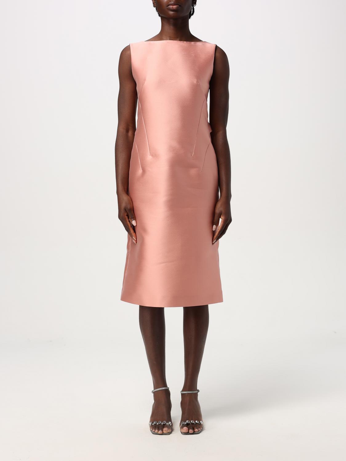Alberta Ferretti Satin Back-bow Dress