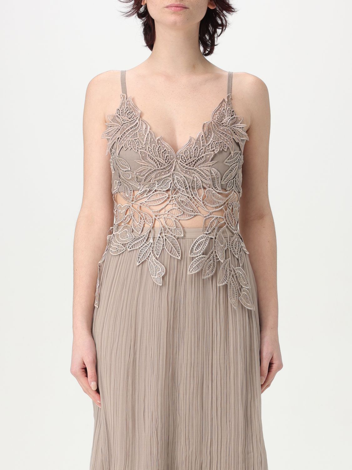 Alberta Ferretti Sleeveless Camisole In Brown