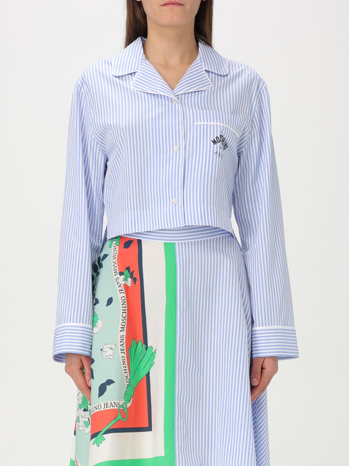 Moschino Jeans Γυναικών Gnawed Blue Shirt Woman Color