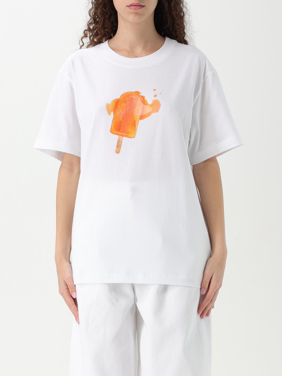 Moschino Jeans T-shirt  Woman Color White In White