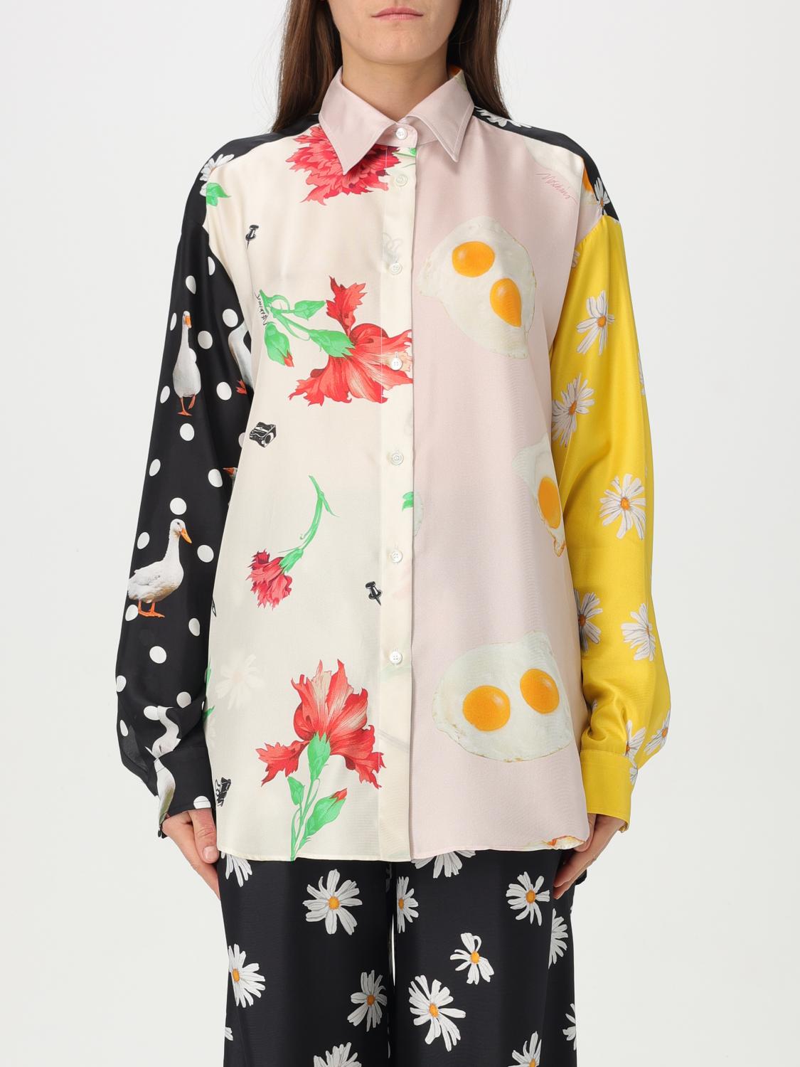 Moschino Women Patchwork Print Shirt In Multi