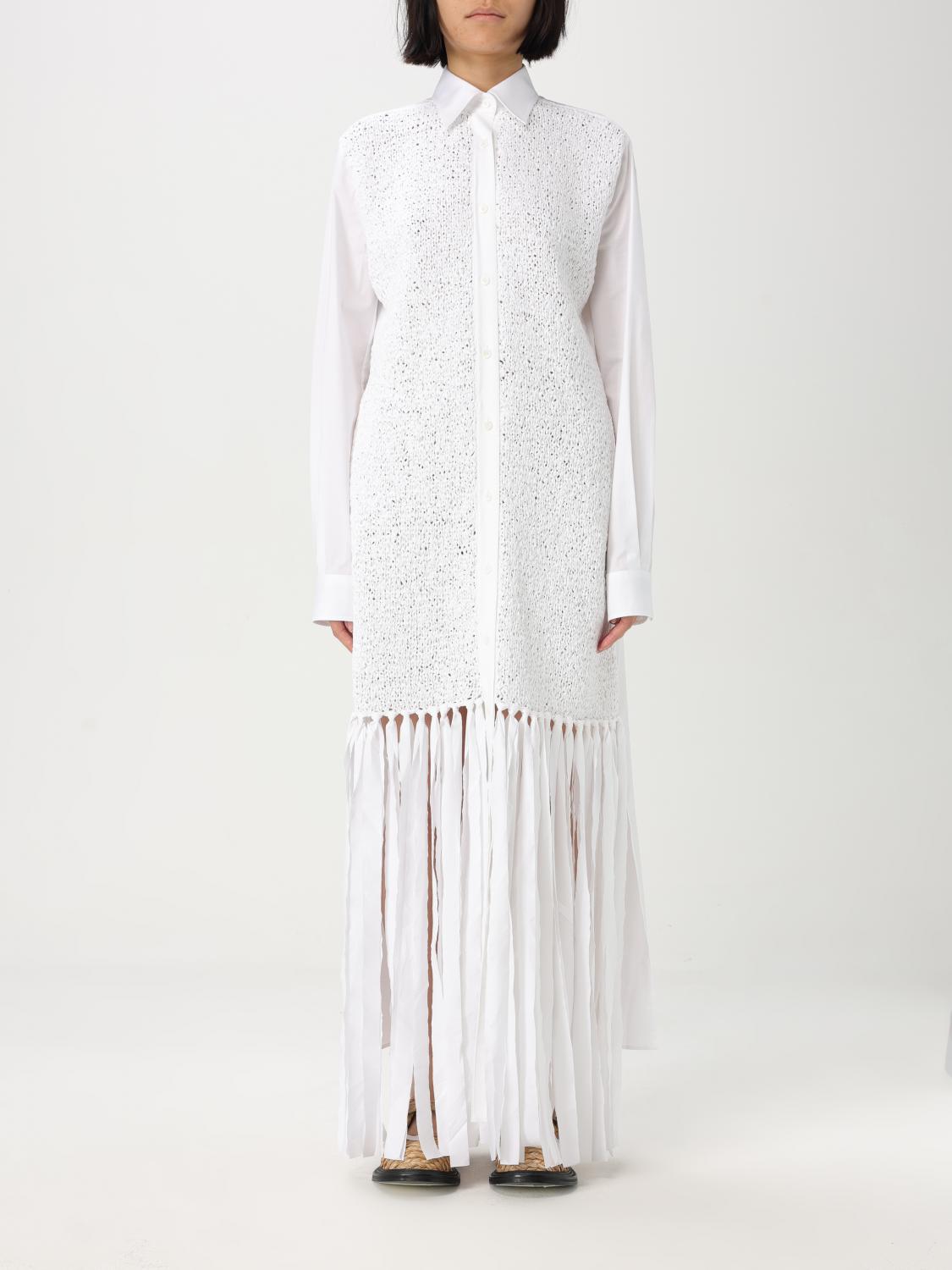 Moschino White Poplin Chemisier Dress In White