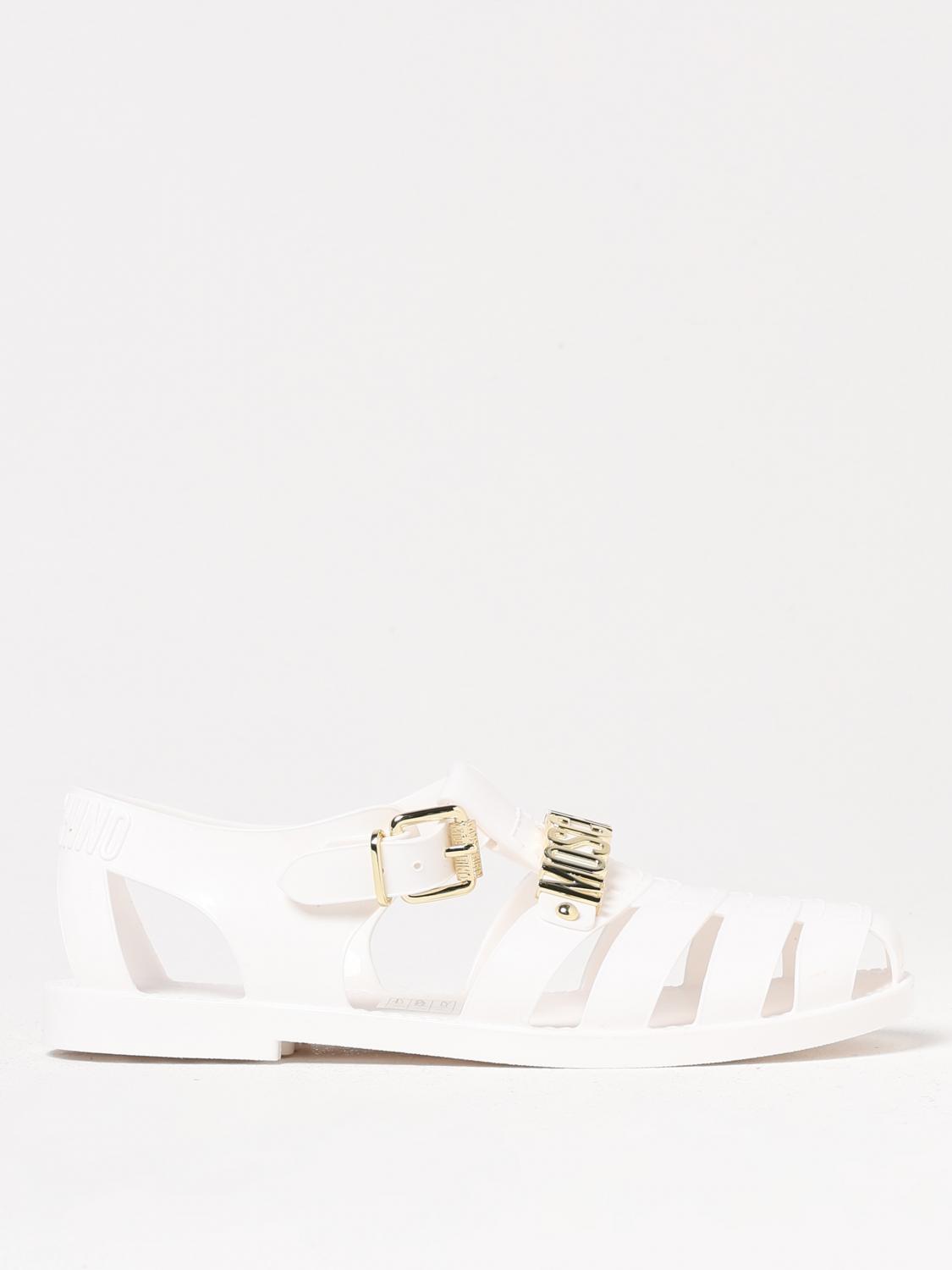 Moschino Flat Sandals Couture Woman Color White In White