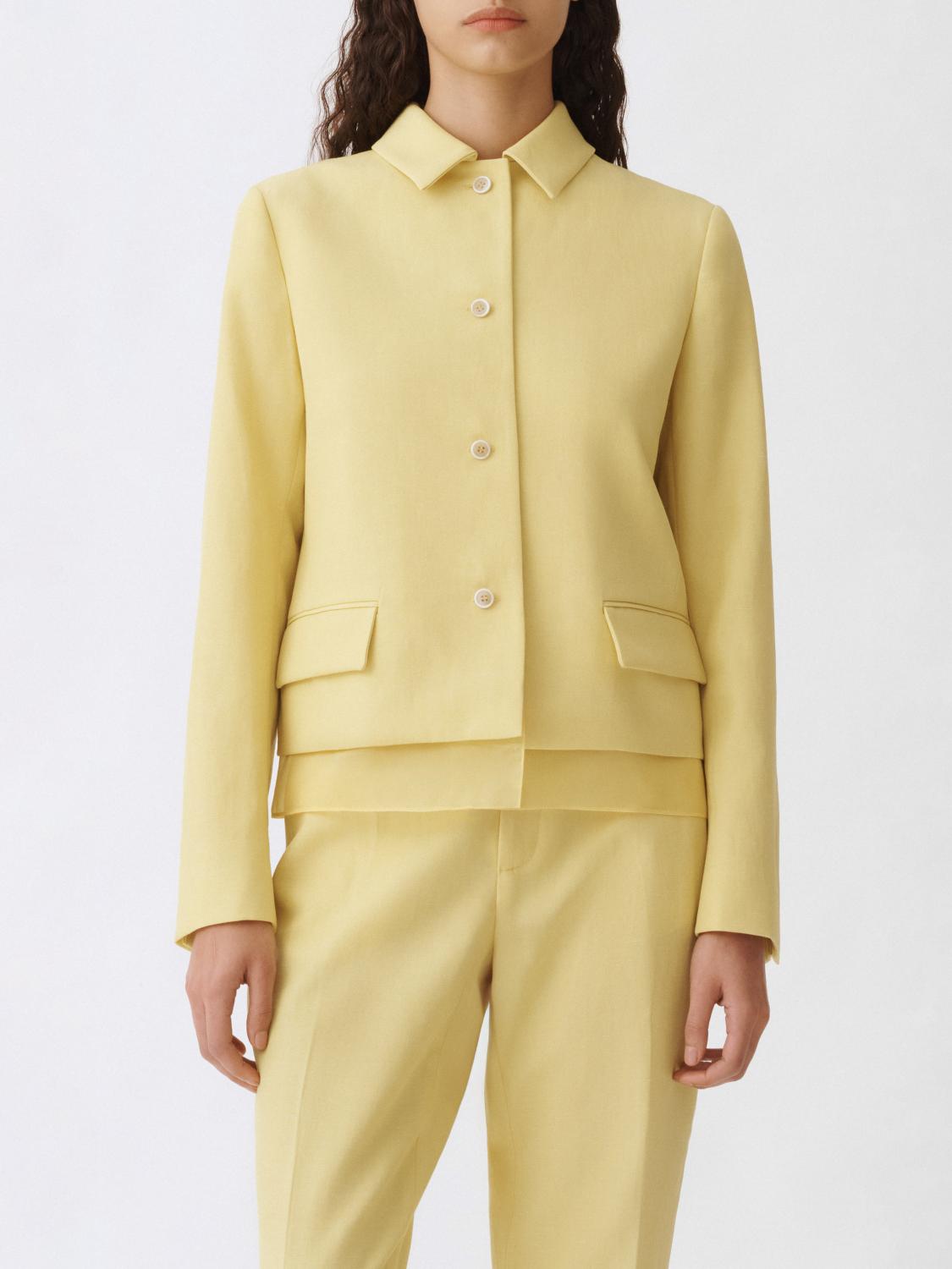 Fabiana Filippi Long Sleeved Buttoned Jacket In Yellow