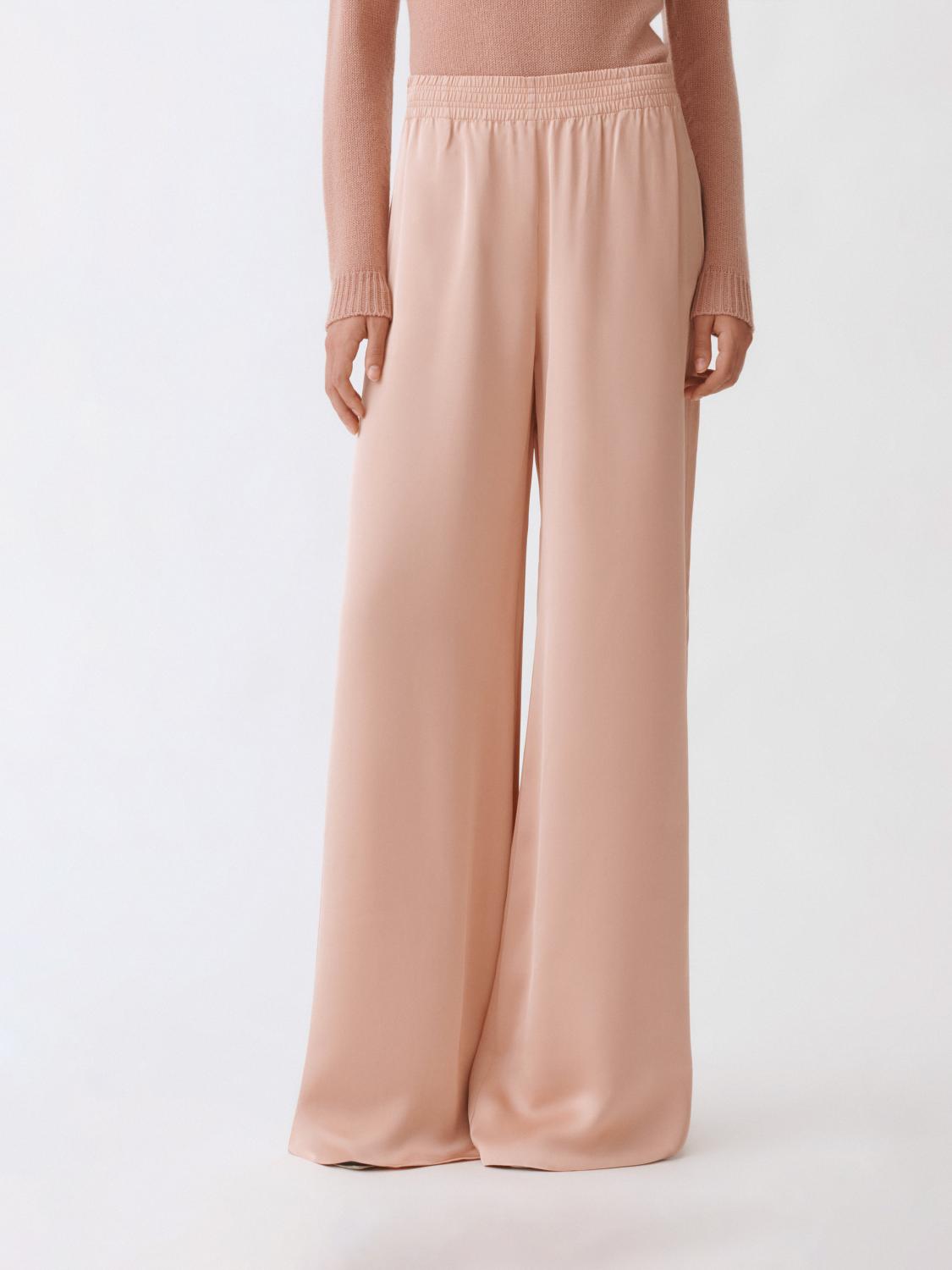 Fabiana Filippi Satin Wide-leg Trousers In 粉色
